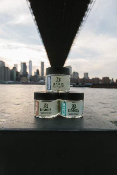 Bundle cannabis jars below a bridge