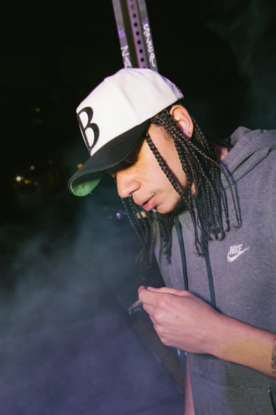 A person smoking a joint